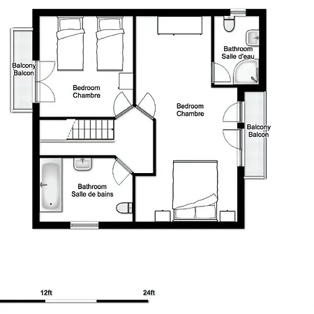 Шале Large Chalet, Sleeps 12, 200m2, 5 Bedroom, 4 Bathroom, Garden, Jacuzzi, Sauna Шамоні